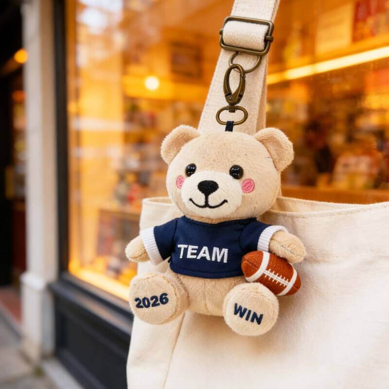 Rugby Bear Keychain